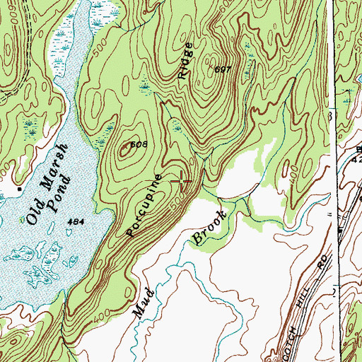 Topographic Map of Porcupine Ridge, VT