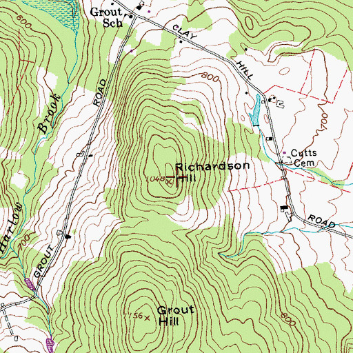 Topographic Map of Richardson Hill, VT