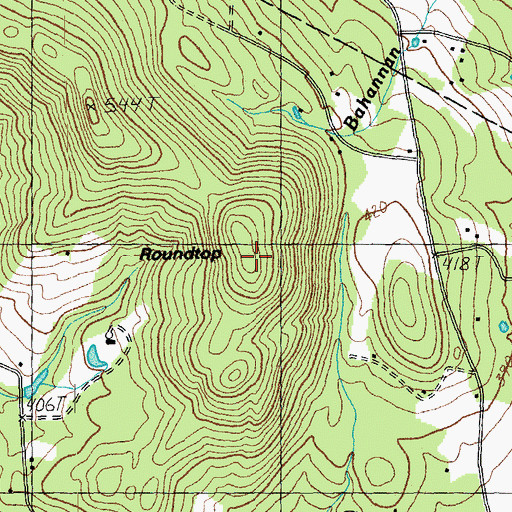 Topographic Map of Roundtop, VT