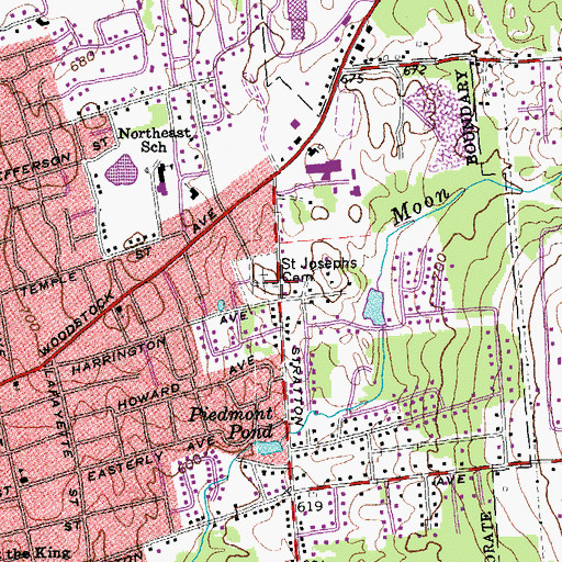 Topographic Map of Saint Josephs Cemetery, VT
