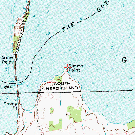 Topographic Map of Simms Point, VT