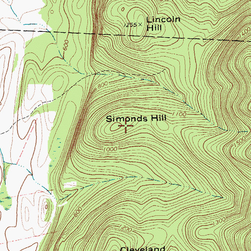 Topographic Map of Simonds Hill, VT