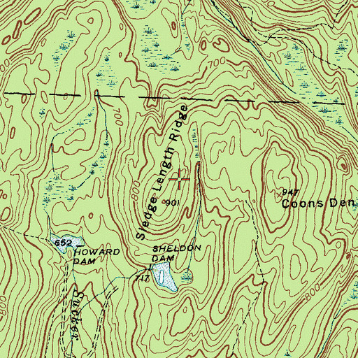 Topographic Map of Sledge Length Ridge, VT
