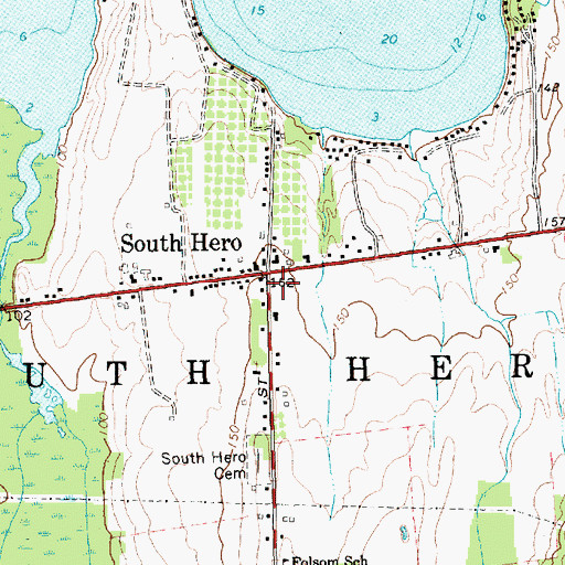Topographic Map of South Hero, VT