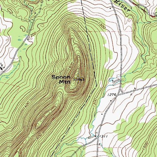 Topographic Map of Spoon Mountain, VT