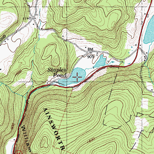Topographic Map of Staples Pond, VT