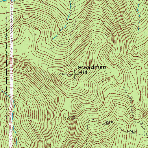 Topographic Map of Steadman Hill, VT