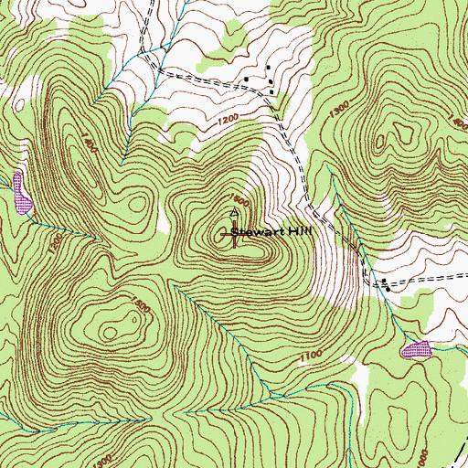 Topographic Map of Stewart Hill, VT