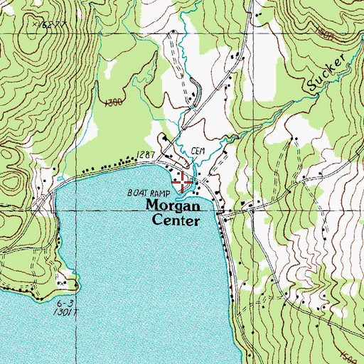 Topographic Map of Sucker Brook, VT