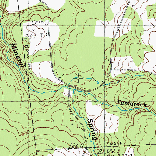 Topographic Map of Tamarack Brook, VT