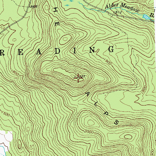 Topographic Map of The Alps, VT