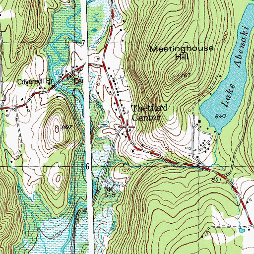 Topographic Map of Thetford Center, VT