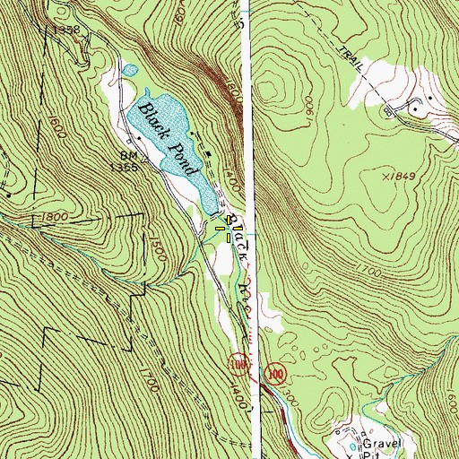 Topographic Map of Tinker Brook, VT