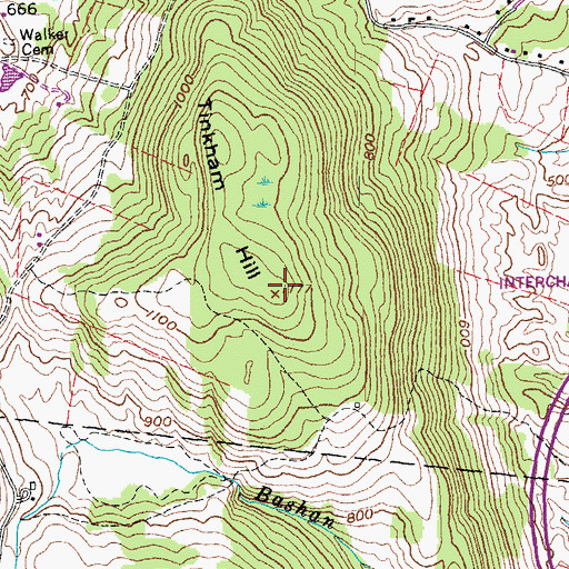 Topographic Map of Tinkham Hill, VT