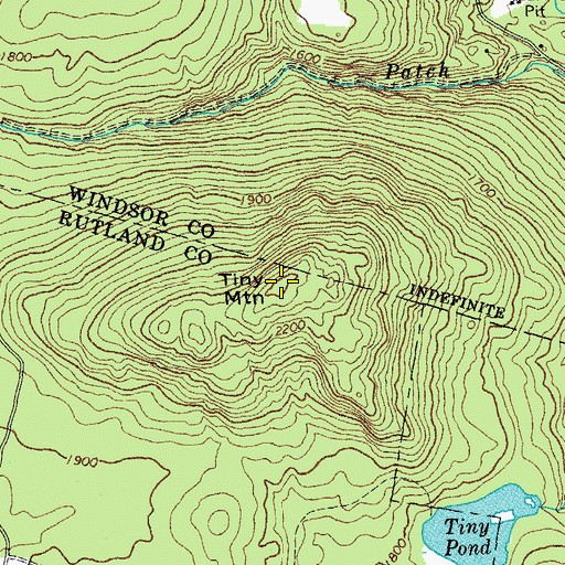 Topographic Map of Tiny Mountain, VT