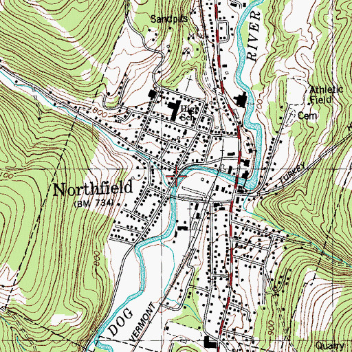 Topographic Map of Union Brook, VT