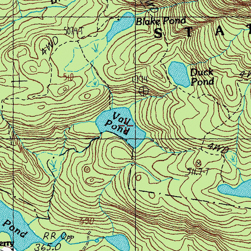 Topographic Map of Vail Pond, VT