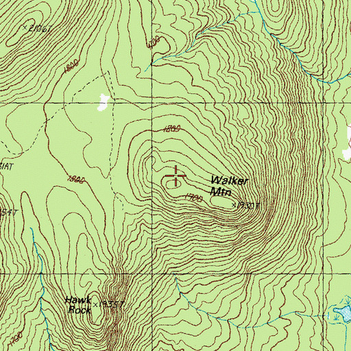 Topographic Map of Walker Mountain, VT