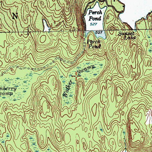 Topographic Map of Walker Swamp, VT