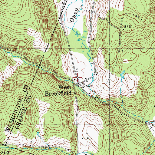 Topographic Map of West Brookfield, VT