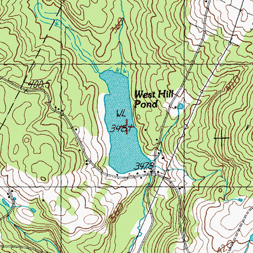 Topographic Map of West Hill Pond, VT