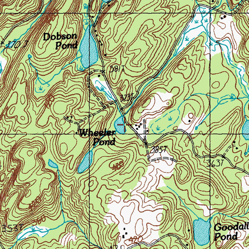Topographic Map of Wheeler Pond, VT