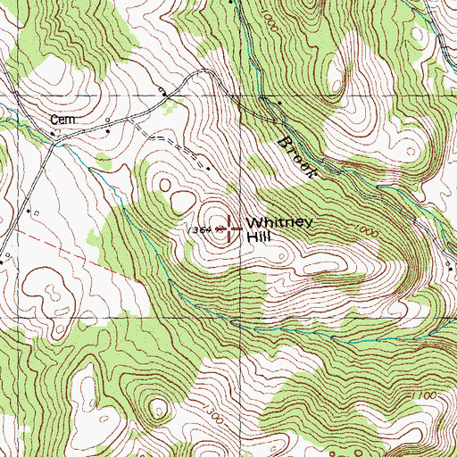 Topographic Map of Whitney Hill, VT