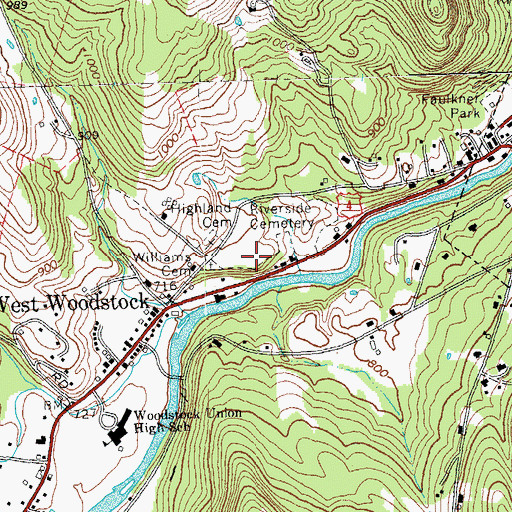 Topographic Map of Williams Cemetery, VT
