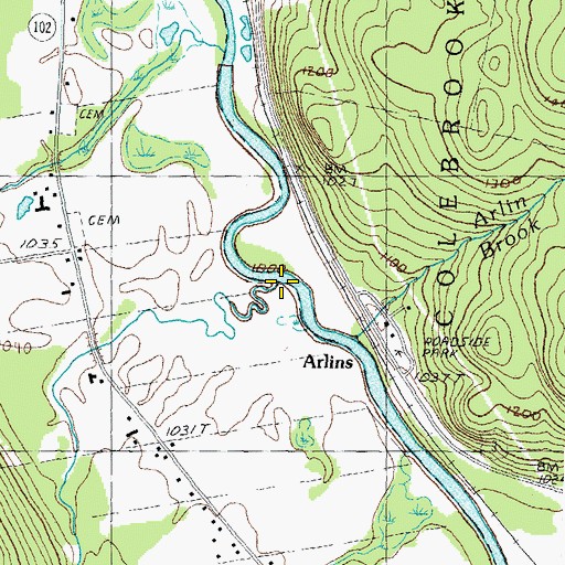 Topographic Map of Willard Stream, VT