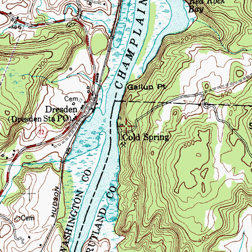 Topographic Map of Cold Spring, VT