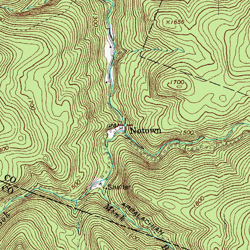 Topographic Map of Notown, VT