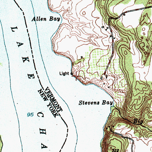 Topographic Map of Orwell Bluff Light, VT