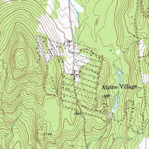 Topographic Map of Alpine Village, VT