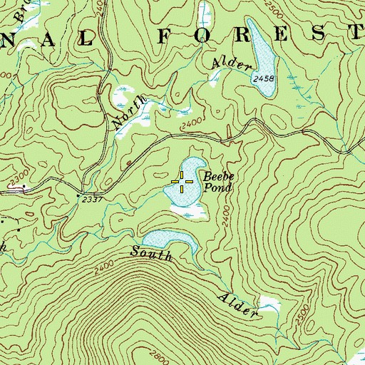 Topographic Map of Beebe Pond, VT