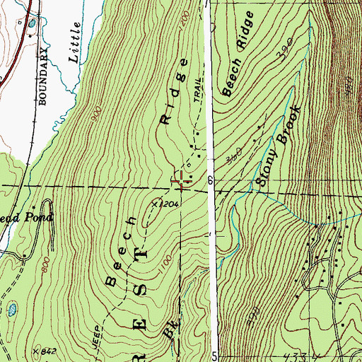 Topographic Map of Beech Ridge, VT