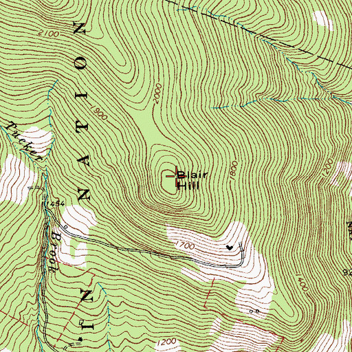 Topographic Map of Blair Hill, VT