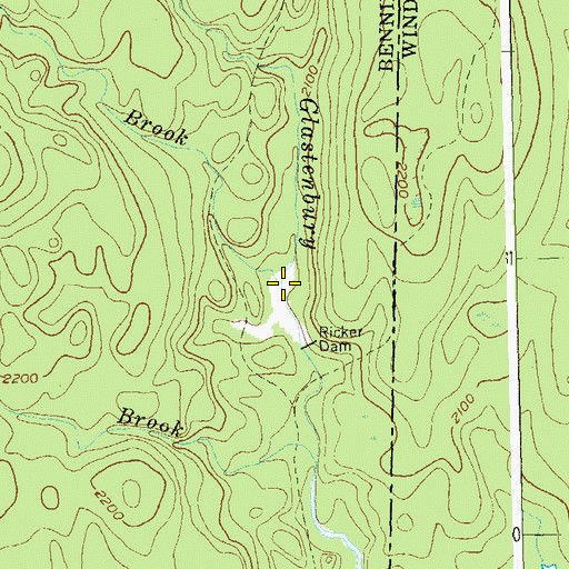 Topographic Map of Blind Brook, VT
