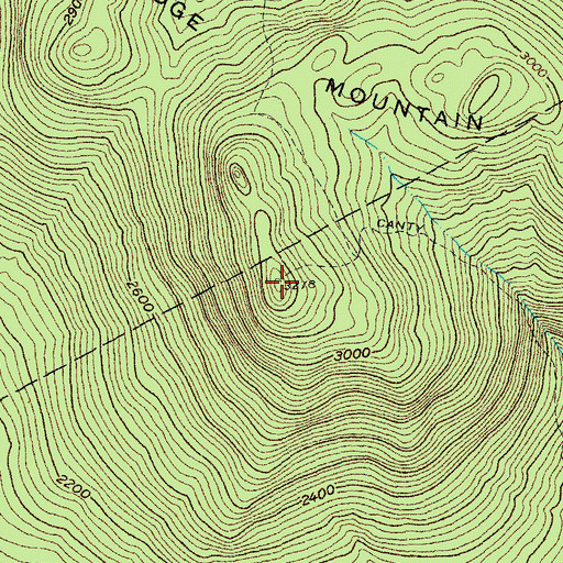 Topographic Map of Blue Ridge Mountain, VT