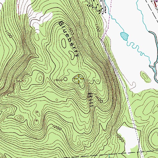 Topographic Map of Blueberry Hill, VT