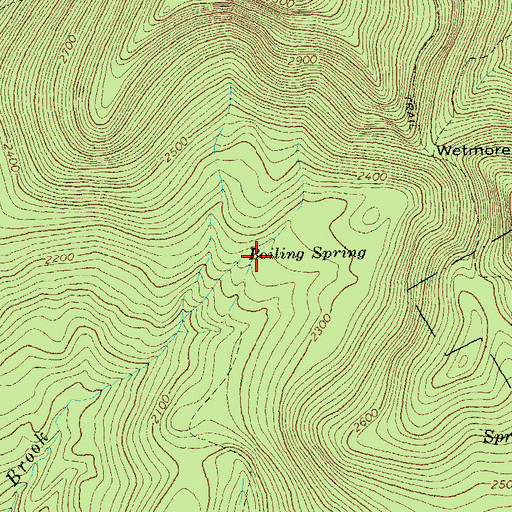 Topographic Map of Boiling Spring, VT