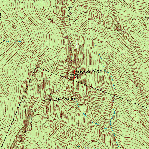 Topographic Map of Boyce Mountain, VT