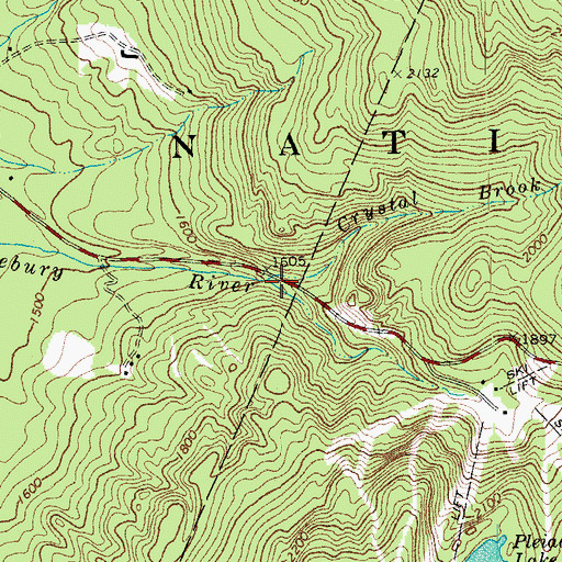 Topographic Map of Crystal Brook, VT