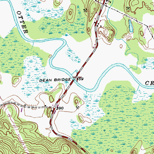 Topographic Map of Dean Bridge, VT
