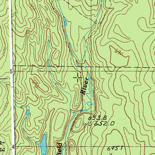 Topographic Map of Deerfield Trail, VT