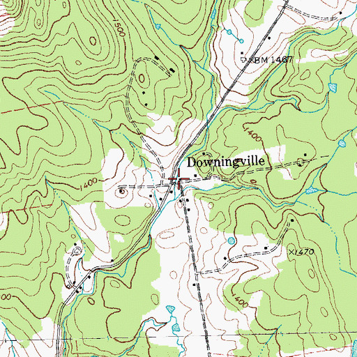 Topographic Map of Downingville, VT