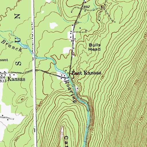 Topographic Map of East Kansas, VT