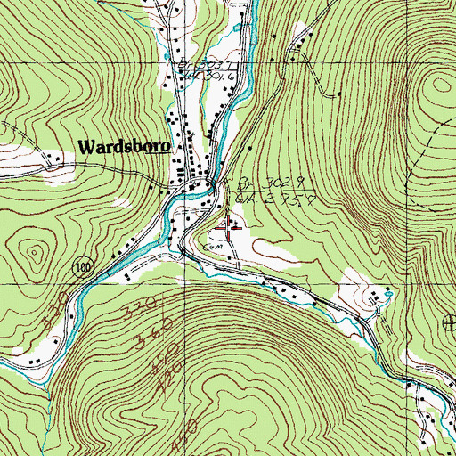 Topographic Map of Fairview Cemetery, VT