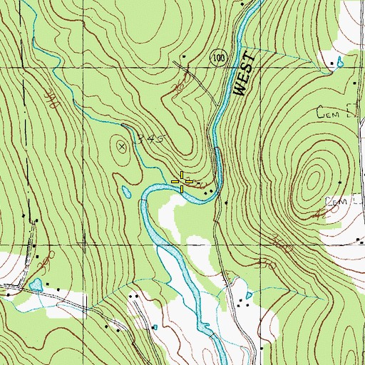 Topographic Map of Flood Brook, VT
