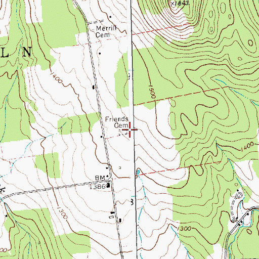 Topographic Map of Friends Cemetery, VT