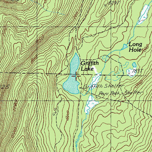 Topographic Map of Griffith Lake, VT